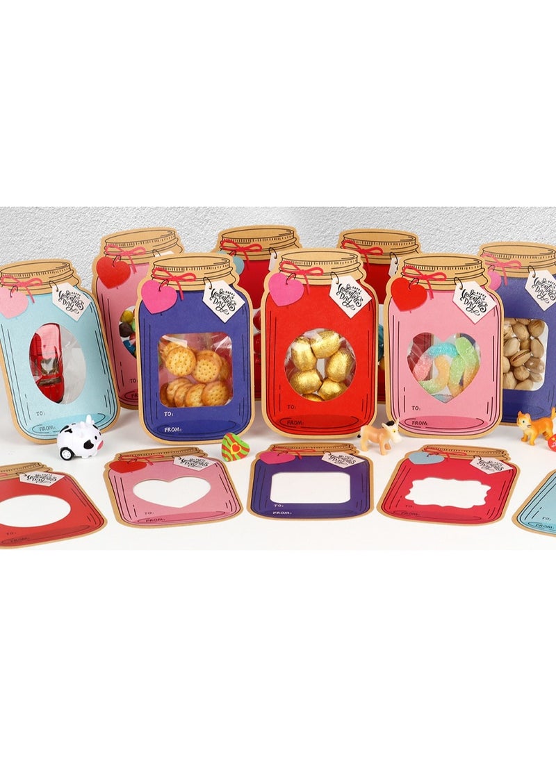 PINKE 25 Pack Valentines Cards, Mason Candy Jar Happy Valentines Day Cards, Funny Valentine Gifts for Classroom, Kids Valentines Day Cards for School Exchange Party Favors - Image 2